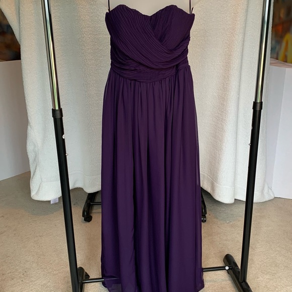 EUC Tevolio Grecian-style strapless gown, built-in bra - Picture 2 of 10